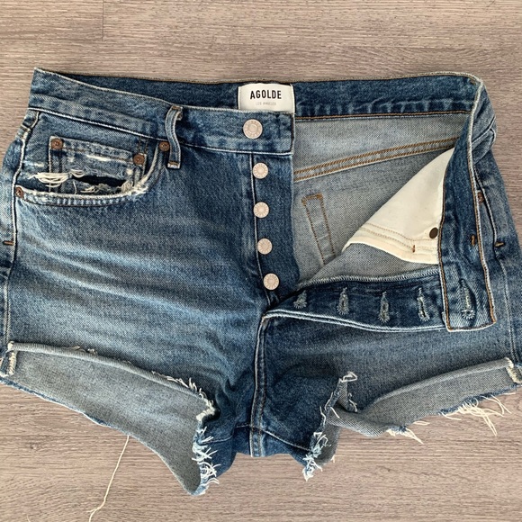 AGOLDE Parker Denim Shorts in Lowkey - Picture 3 of 5